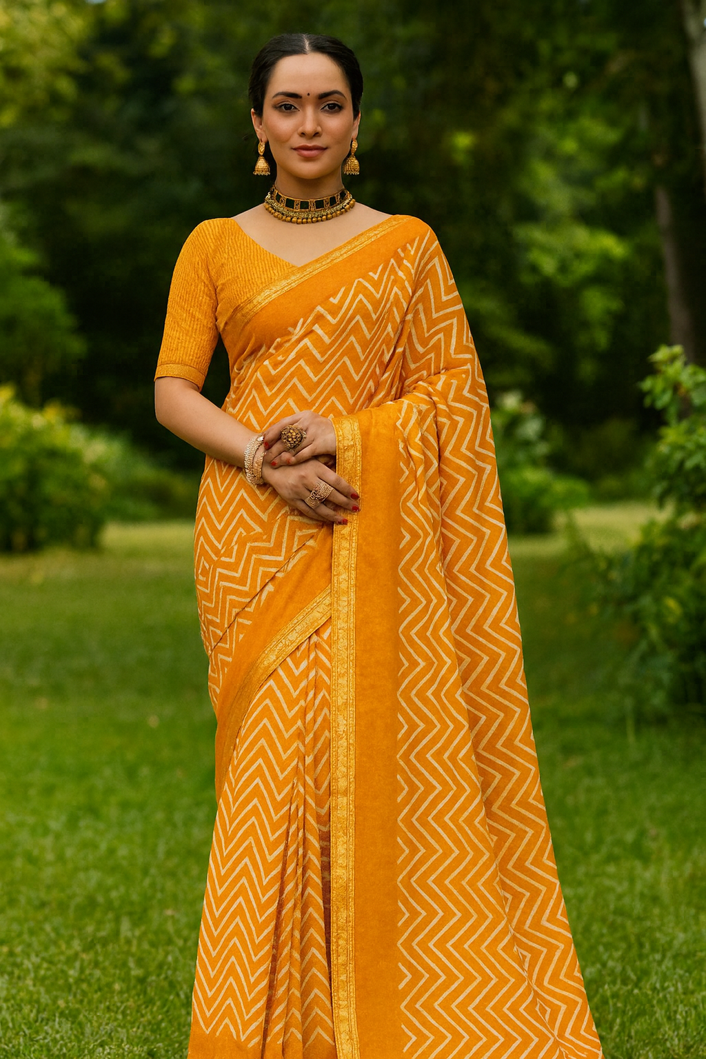 Heritage Glow Lehariya Saree