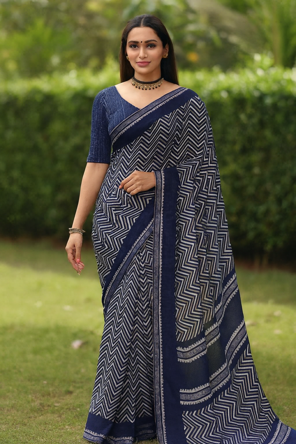 Heritage Glow Lehariya Saree