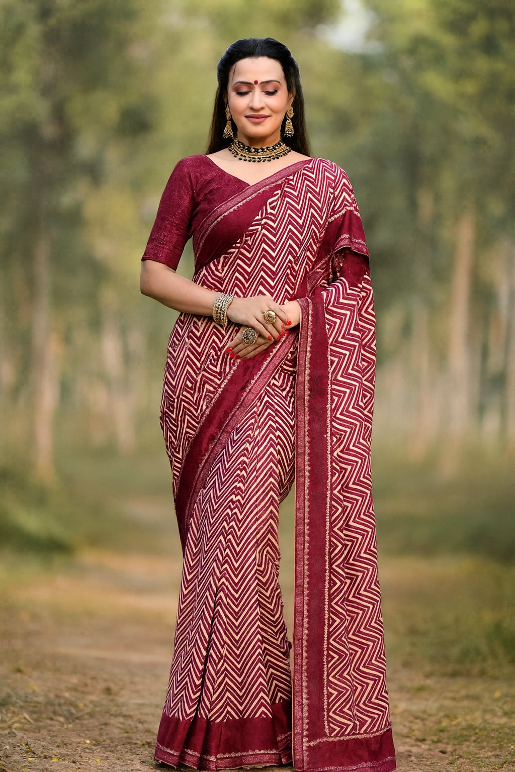 Heritage Glow Lehariya Saree