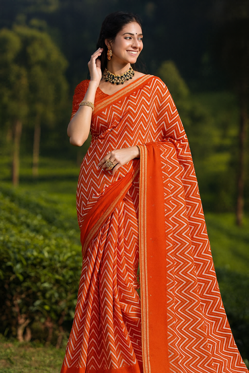 Heritage Glow Lehariya Saree