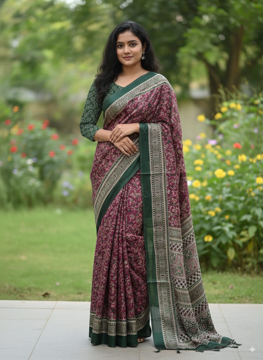 Malai Jhalar Blend Saree