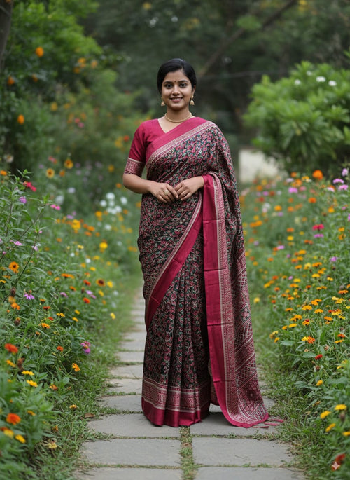 Malai Jhalar Blend Saree